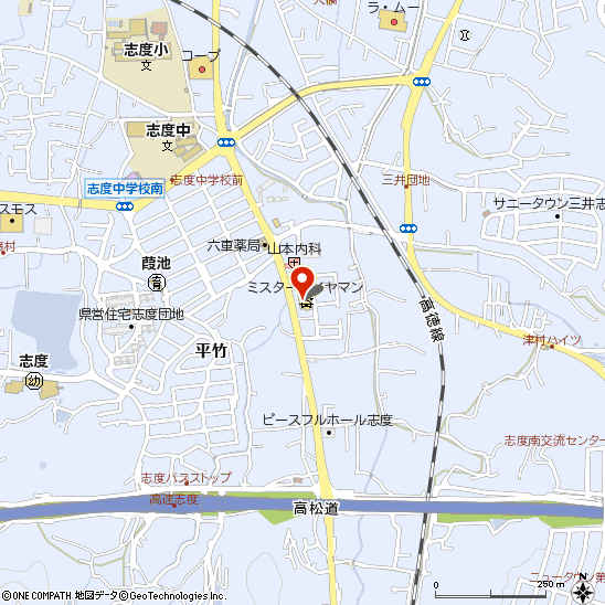 ブリヂストンタイヤセンター近畿四国株式会社　ミスタータイヤマン 志度店付近の地図